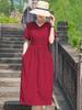 Vestido de Cuadros Estilo Francés Negro Modelo Nuevo 2026 para Mujer, Estilo de Verano de Alta Gama, Elegante Vestido Largo de Algodón para Mamá Joven