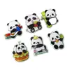 Broche de Panda Transparente con Borde de Dibujos Animados de Acrílico Accesorio para Mochila Regalo para Estudiante de Primaria Muñeca Linda Fresca y Dulce