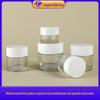 Frasco de creme para os olhos transparente 5g10g20g frasco de amostra de creme redondo de parede grossa pote de máscara capilar e argila frasco de creme facial de boca larga