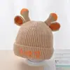 Nuevo Sombrero Infantil Otoño e Invierno Doble Capa Gorro de Lana para Bebé Gorro Tejido para Bebé 1-2 Años Sombrero Cálido para Niños y Niñas