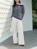 Suéter de tricô fashion com listras em triacetato, mesmo estilo de Qin Lan, para mulheres, nova coleção de verão 2026