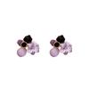 Pendientes de Flor de Cristal Hada Pendientes Dulces de Alta Calidad Sentido de Diseño Vintage Plata 925 Ecológicos Pendientes Exquisitos