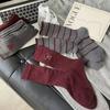 Calcetines de tubo medio para mujer de Ankora Red, otoño e invierno, con lazo, nuevo estilo, apilados, combinables, calcetines de tubo medio.