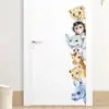 Lindos Adhesivos de Pared de Animales Inclinados Autoadhesivos Dibujos Animados Rinoceronte Jirafa Pegatinas Decorativas de Pared para Habitación Infantil BR0290F