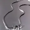 Colar Pingente Anel Flash Diamond Unissex Estilo Frio Luxo Leve Design de Nicho Moda Versátil Elegante Corrente para Clavícula