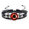 Venda Quente Transfronteiriça Pulseira de Pedra do Tempo Naruto Mori Corda de Mão Trançada de Couro Preto Multicamadas Atacado