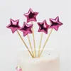 Bandera de decoración de pastel de cumpleaños para niños Estrella de cinco puntas Corona Amor Enchufe de PU Vestir Postre Boda 5 piezas