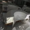 Banca circular de hormigón translúcido, asiento de descanso artístico para patios de centros comerciales, asiento único de cemento luminoso