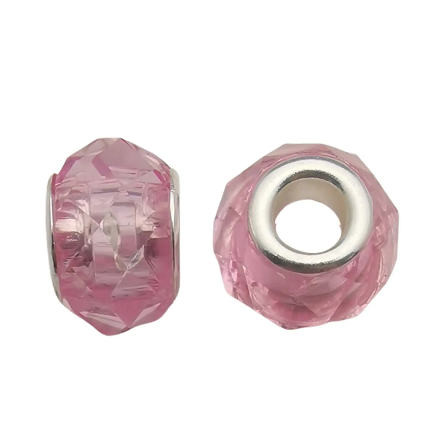 13248-D-粉色树脂圆形切面潘家大孔珠子13mm-0.9