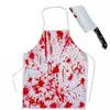 Novo Avental de Halloween Fantasma com Sangue Falso e Estampa de Mão Sangrenta para Performance de Máscara Pronto para Venda