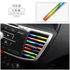 Tira decorativa de clip para salida de aire acondicionado de coche, suministros interiores modificados, tira colorida brillante, cromo galvanizado, pegatinas universales