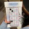 Capa de celular fosca xadrez com laço em tela cheia para iPhone 17 Pro Max e Apple 16 Pro com orifícios grandes