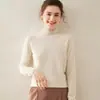 Suéter de cachemira de cuello alto para mujer, suéter clásico de moda, camisa holgada y cálida, otoño e invierno, nuevo