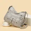 Bolso de textura suave de piel para mujer, nuevo modelo 2025, simple y elegante, bolso versátil para mamá, moderno bolso de hombro y cruzado de gran capacidad