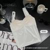 Chaleco térmico de terciopelo dorado para otoño e invierno para mujer, cuello en V, tirante interior con almohadilla en el pecho, para usar por dentro y por fuera, top con pliegues en la espalda, ropa interior de belleza