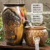 Fuente de Agua Tradicional de Cascada con Agua Circulante, Acuario Ecológico, Maceta de Cerámica para Paisajismo, Paisaje de Jardín, Estanque de Peces