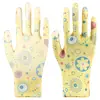 Guantes de Jardinería para Mujer, Delgados, Coloridos, Palma Recubierta de PU, Dorso Recubierto de Nylon, Antideslizantes, Resistentes al Desgaste, Transpirables, Protección Laboral para Exteriores