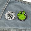 Broche Serie Noche de Navidad Llorando Halloween Calavera Jack Tela Pin Esmaltado Accesorios