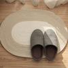 Alfombra de Piso de Hilo de Algodón Hui de Alta Calidad para Dormitorio, Resistente a la Suciedad, para Sala de Estar, Entrada, Hogar, Ovalada, Engrosada, Absorbente de Agua, Tejida a Mano, Estilo Japonés, Felpudo