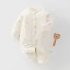Ropa de bebé de tela Clase A estilo otoño e invierno 40g algodón fino mameluco de bebé costura sin huesos nuevo estilo traje para gatear