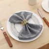 Servilleta de Tela de Algodón con Rayas Blancas Sencillas, Adecuada para Bodas, San Valentín y Decoración del Hogar
