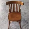Banco de Madera de Olmo Viejo Silla de Cafetería con Respaldo, Silla de Tienda de Té con Leche Estilo Nórdico con Respaldo, Silla de Restaurante Estilo Occidental Minimalista