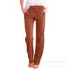 Pantalones Casuales de Algodón y Lino de Talla Grande Transfronterizos Verano 2024 para Mujer Estilo Casual con Tirantes Pantalones Rectos Ebaywish