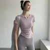 Top de yoga de manga corta de color liso para primavera-verano-otoño, simple, sensación de segunda piel, secado rápido para mujer, camiseta deportiva para correr, top de entrenamiento y fitness