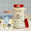 Nueva taza térmica y para mantener el frío, diseño de manzana arcoíris con punto rojo, un regalo para niñas, portátil para uso en exteriores, taza de café elegante para estudiantes