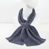 Promoção de Liquidação Cachecol Simples de Tricô Cruzado para Mulheres, Novo Estilo Outono e Inverno, Cor Sólida Quente, Estilo College, Versão Coreana, Cachecol Pequeno Estilo Soft Girl