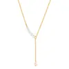 INS Collar de Acero de Titanio Francés con Borla y Perlas para Mujer Diseño de Nicho Versátil Sentido del Diseño Cadena para Clavícula de Lujo Ligero Joyería de Acero Inoxidable