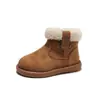 Botas de Nieve para Niñas Estilo Nuevo de Otoño Botas de Algodón Calientes Engrosadas con Felpa Botas Cortas para Niños Botas de Algodón Suaves Antideslizantes para Niños Medianos y Grandes