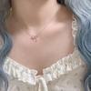 Collar de lazo colgante corazón de niña cadena de clavícula con incrustaciones de diamantes frescos regalo diseño de nicho sentido collar que combina con todo