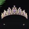 Corona de Princesa Popular Transfronteriza para Niños, Tocado para Desfile de Moda y Actuación de Baile, Corona de Cumpleaños, Accesorio para el Cabello con Pedrería de Colores