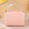 Bolsa Cosmética Portátil PU Fashionable Estilo Coreano Estilo Ins Cor Doce Bolsa de Higiene Pessoal Portátil Alto Valor de Cor Bolsa de Armazenamento de Grande Capacidade