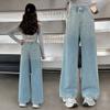 Pantalones vaqueros para niñas, pantalones vaqueros para niñas, pantalones nuevos para niños de 2025, pantalones anchos holgados de primavera y otoño para niños grandes.