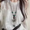 Nuevo Collar de Borlas de Mariposa Estilo Chino para Mujer, Cadena Larga Retro Bohemia Apilada para Suéter con Cuello Halter, Accesorios de Estilo Étnico