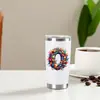 Taza de coche de acero inoxidable de 20 oz, doble vacío, sublimación, taza para hielo, taza térmica portátil para exteriores, logotipo