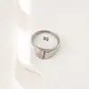 Joias de Aço Inoxidável Transfronteiriças, Anel de Titânio Personalizado Tridimensional Estilo Punk para Homens, Superfície Lisa com Logotipo Gravado a Laser