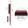 Pente de Madeira com Cerdas de Porco, Três Fileiras de Dentes Estreitos Densos, Pente para Dar Volume ao Cabelo, Modelagem de Cabelo com Raiz Alta, Pente com Cauda Pontiaguda, Especializado para Cabeleireiro