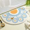 Alfombra absorbente de agua para inodoro estilo Ins, antideslizante, para puerta de baño, semicircular