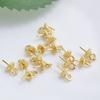 Accesorios de joyería DIY chapados en cobre, oro de 18 quilates, colgante en forma de paraguas, aguja de ojo de oveja, aguja adhesiva, medio agujero, perla, accesorios hechos a mano