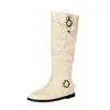 Hebilla de cinturón de comercio exterior AliExpress transfronteriza punta redonda planas tacón alto botas de otoño e invierno botas de jinete botas de vaquero occidentales para hombre
