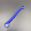 Soporte para Tarjeta de Teléfono Móvil con Anillo de Resorte de Doble Broche Pintado en Spray, Cordón Anti-Pérdida, Cadena de Resorte de Plástico Telescópica, Llavero de Color Caramelo
