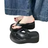 2026 Nuevas Chanclas de Suela Gruesa para Aumentar la Altura para Mujeres, Calzado de Verano para Exteriores, Sandalias de Tira EVA Antideslizantes, Cómodas Zapatillas de Playa