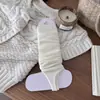 Polainas de punto blancas para mujer, estilo sin pies, primavera y otoño, estilo ballet, serie Miu, calcetines apilables, raya vertical, calcetines de pantorrilla estilo japonés