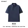 Novo Modelo 2026 Camisa Polo Pesada de 290g com Barra Simples Dividida, Ombro Caído, Caimento Solto, Polo Tendência Estilo Streetwear Japonês
