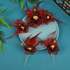 Nuevo diseño original hecho a mano antiguo rojo oscuro Hanfu tocado horquilla accesorios de maquillaje accesorios de flores calientes accesorios para el cabello
