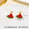 Colgante Abanico Gota de Aceite Antiguo Accesorios de Joyería Exquisitos Simples Elegantes Versátiles Sin Decoloración Accesorios de Abanico Hoja de Bambú para Mujeres