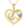 Amazon Transfronterizo Nuevo Collar con Forma de Corazón, Moderno, Fresco, Elegante, Dulce, Cadena para Clavícula de Uso Diario, Regalo para el Día de la Madre